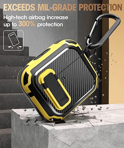 Miniatura 10 de Koaichi Funda para AirPods de 21 generación funda protectora ultra dura de cuerpo completo con cerradura potente protección contra caídas funda bien