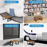 Vista 38 de Taburete de pie para adultos y niños, taburete resistente para armario, taburete de pie resistente para cocina, baño, dormitorio, soporta hasta 500