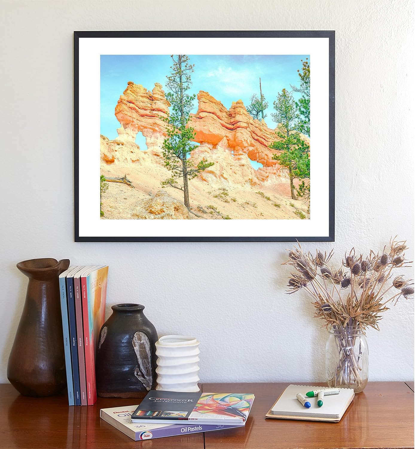 Bryce Canyon Utah Desert Hoodoo Landscape Photograph as Home Decor Art Print