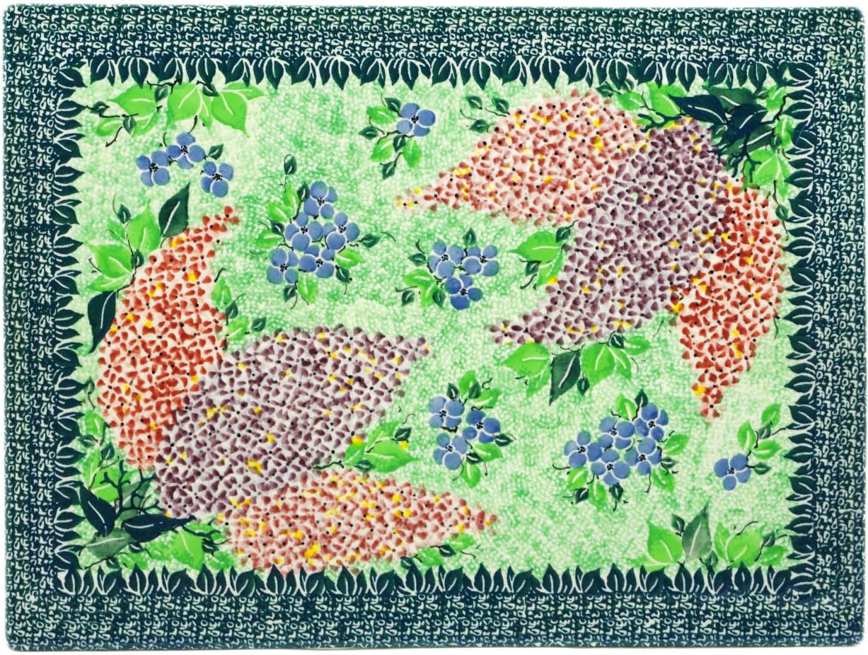 Polmedia Polish Pottery Cookie Sheet UNIKAT - Heart Of Spring Time Pattern Handmade in Boleslawiec Poland by Ceramika Artystyczna + Certificate of Authenticity