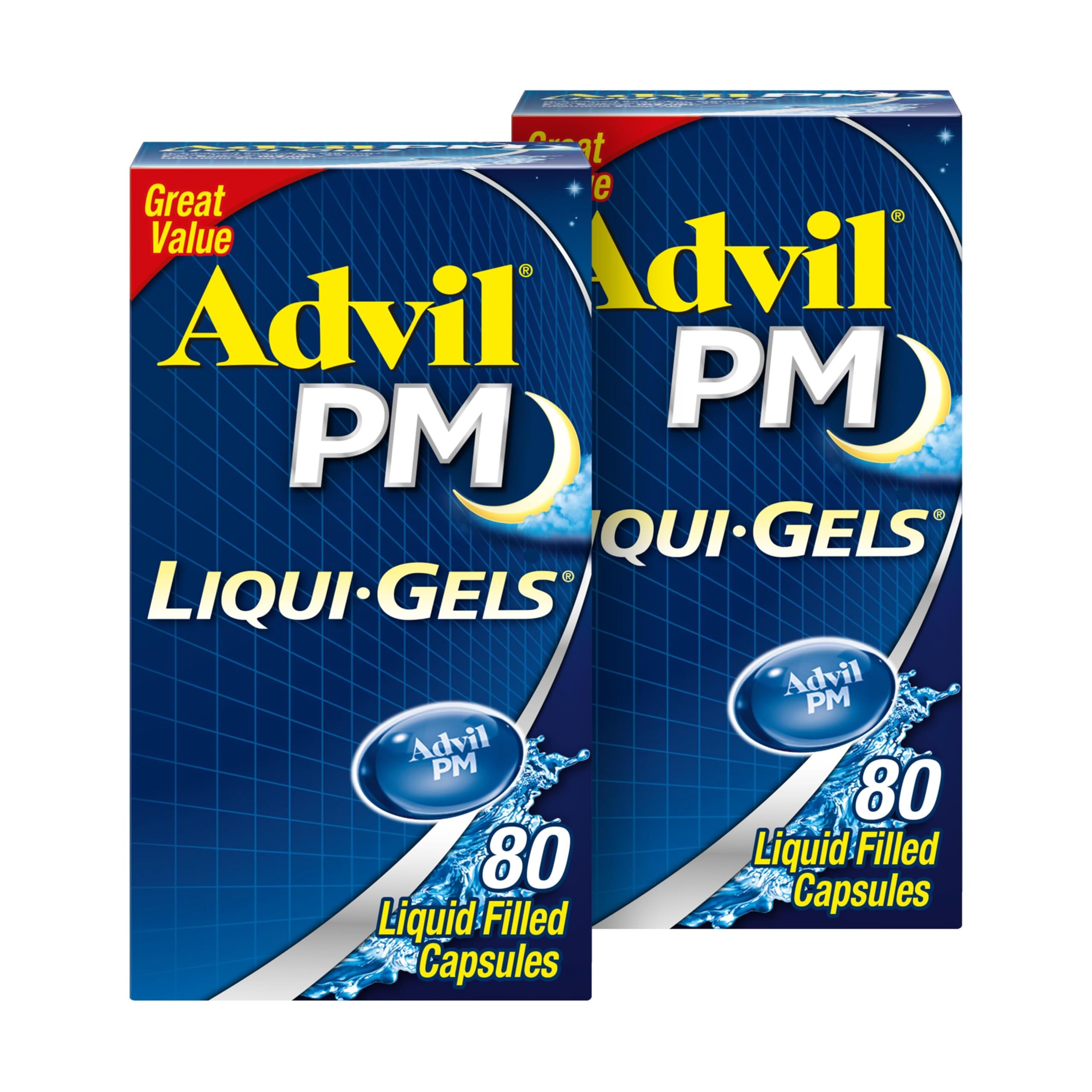 Advil PM Liqui-Gels Pain Reliever and Nighttime Sleep Aid, Pain Medicine
