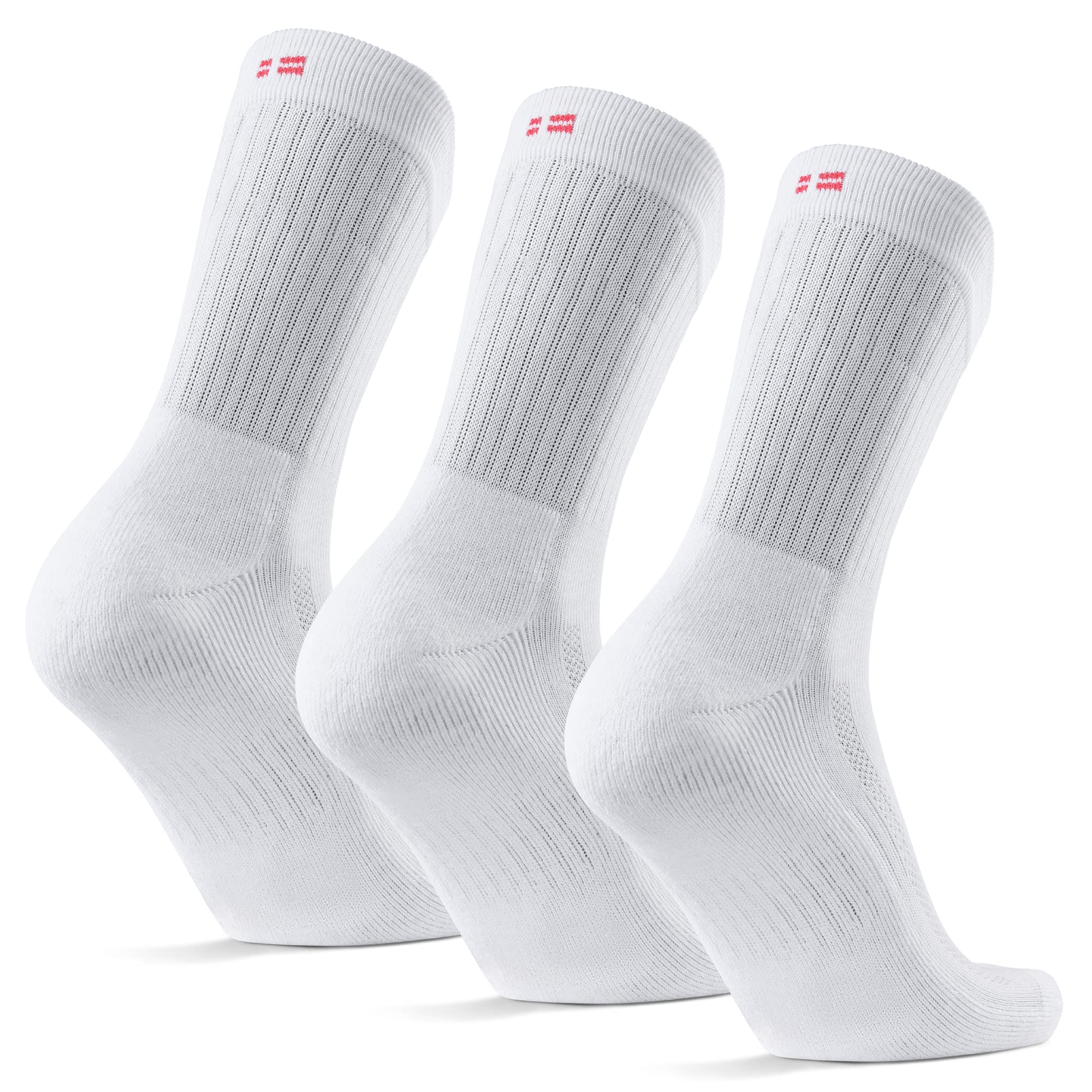DANISH ENDURANCEClassic Tennis Crew Socks for Sports & Everyday, Trainer socks, Men & Women, 3 Pack