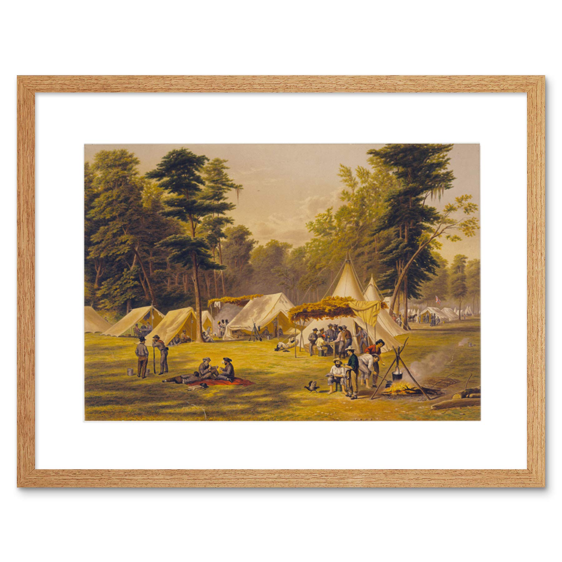 Wee Blue Coo Paintings Confederate Army Camp American Civil War Framed Wall Art Print