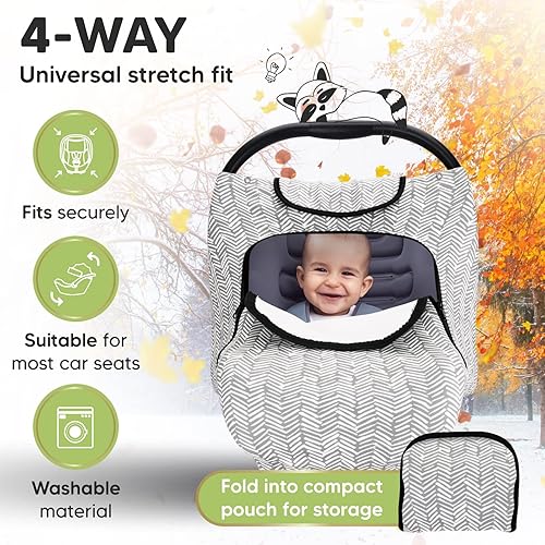 Miniatura 2 de KeaBabies Funda de asiento de automóvil para bebés y portabebés  Toldo de asiento de automóvil para primavera, otoño, invierno, todo en 1 original