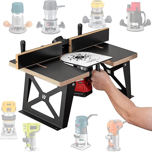 StabilMaxRT+ Router Table System, USA Made Portable Benchtop Router Table, Instantly Switch From Hand-Held Routing & Table Routing - SMRT-P
