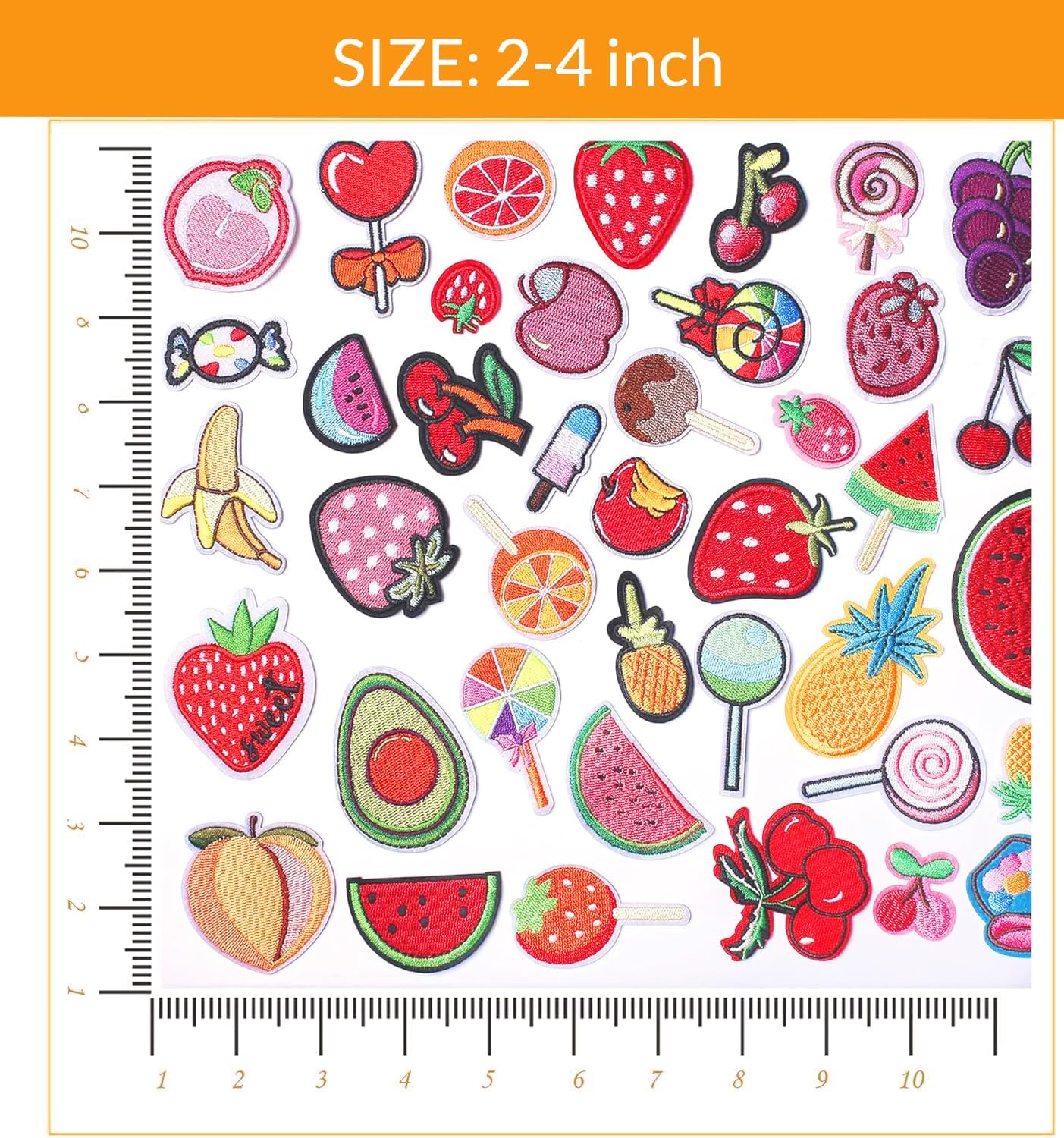 AXEN Fruit Iron on Patches, Fruit Themed Patches Embroidered Applique for Clothing, Jackets, Hats, Backpacks, Jeans - Image 4