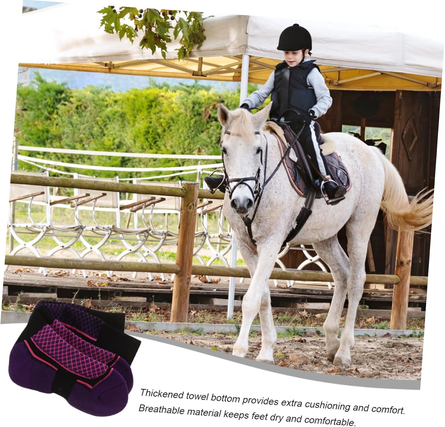 YARNOW 1pair Boys and Girls Socks Breathable High Stockings Thick Towel Bottom for Comfort for Cycling Hiking and Sports Activities