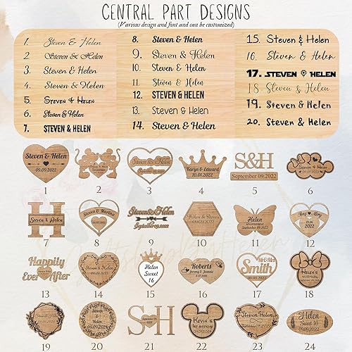 Vista 42 de Personalized Butterfly Guest Book For Quinceañera, Sweet 15, Personalized Wooden Hearts For Wedding Guest Book With Butterfly Frame For Sign And