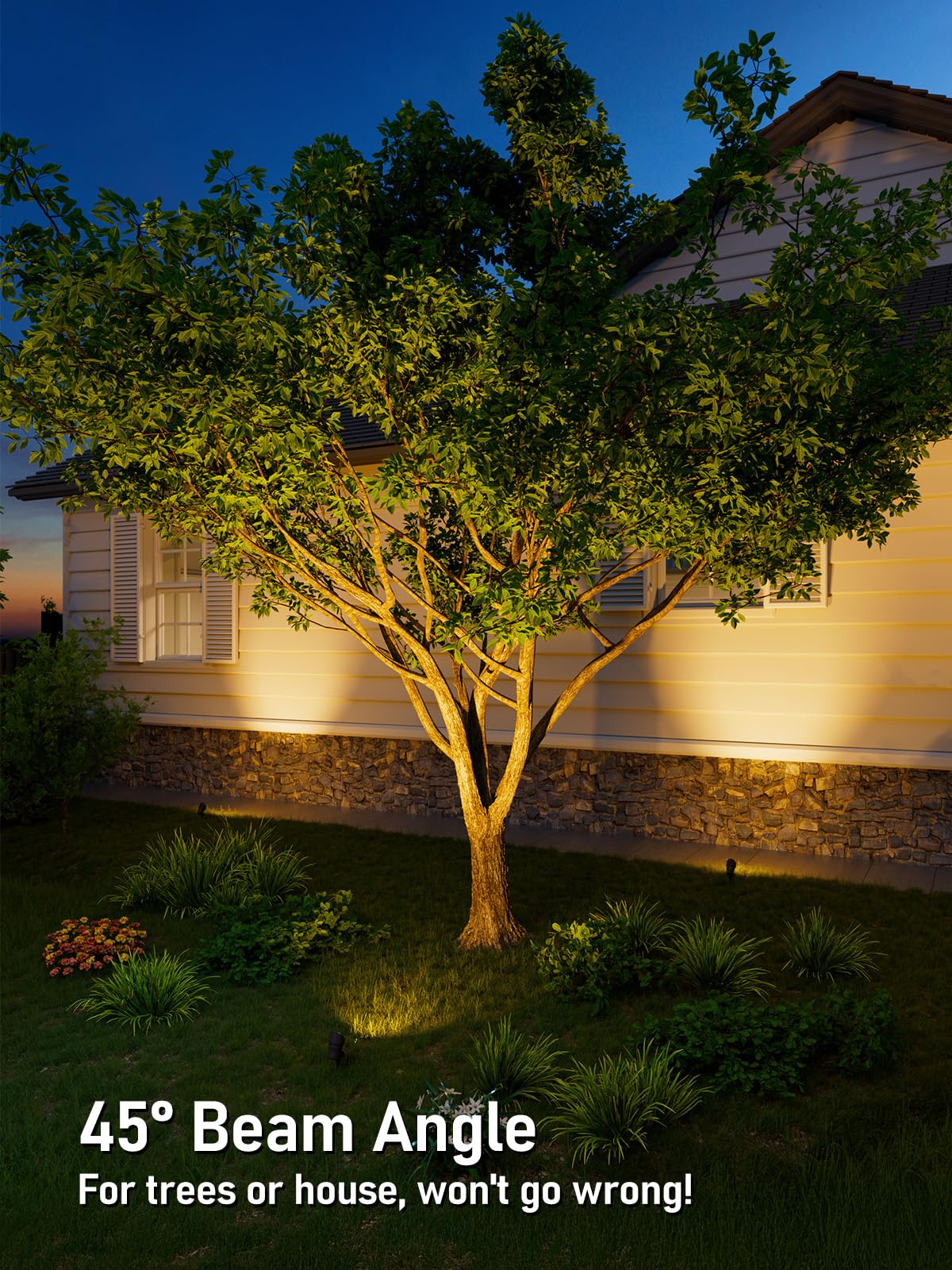 LEONLITE Foco LED de bajo voltaje, 12 V CA/CC, luces de jardín para exteriores, listado ETL, aluminio fundido a presión, CRI90+ para iluminación de jardín de Bush Yard, acabado de bronce, 3000 K