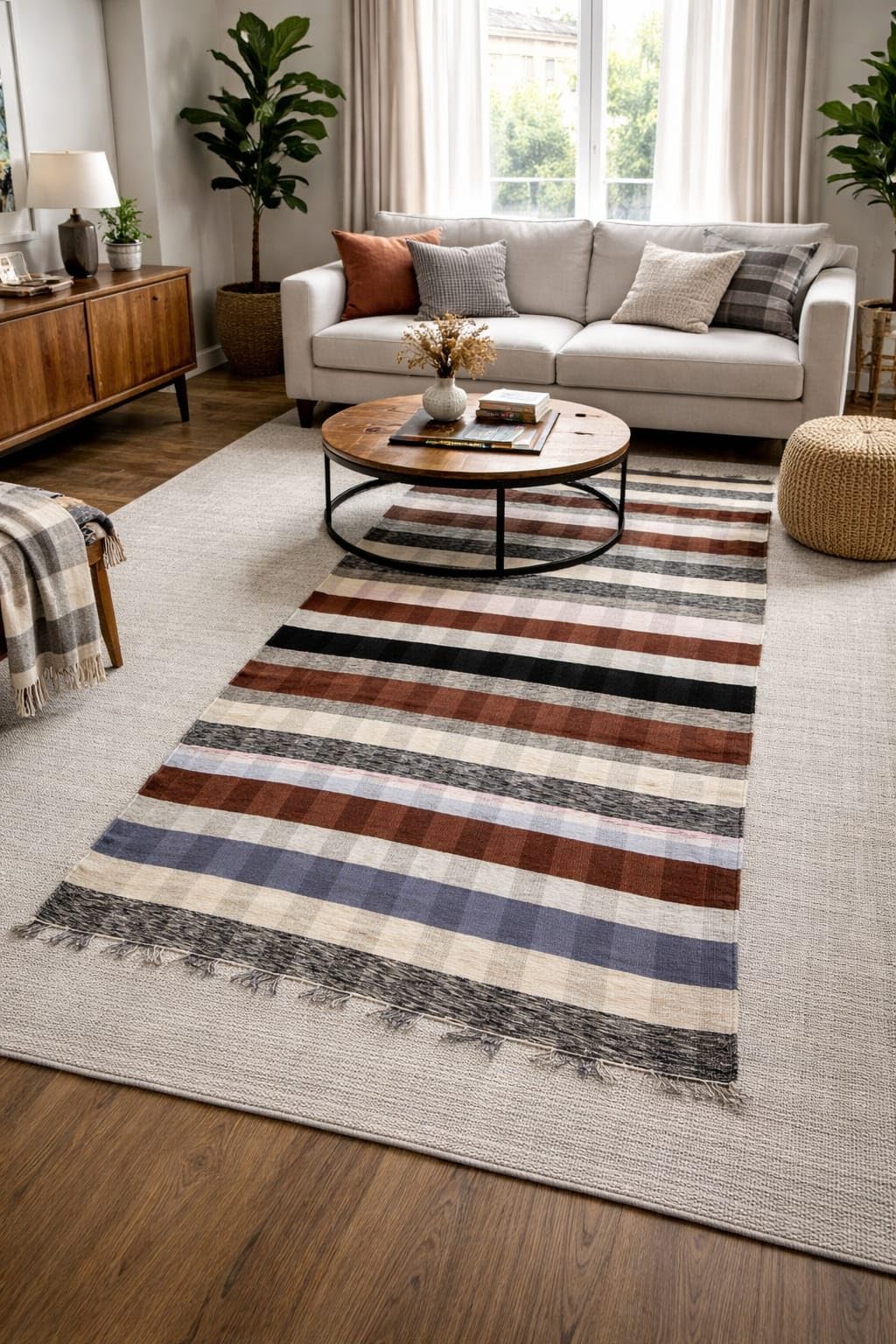 Multicolor Handmade Cotton Rag Rug | Anti-Slip Floor Mat | Durable Woven Carpet for Living Room, Bedroom & Home Décor (3.7x6 FT) (1, Multi, 3.5x6 ft)-picture-31