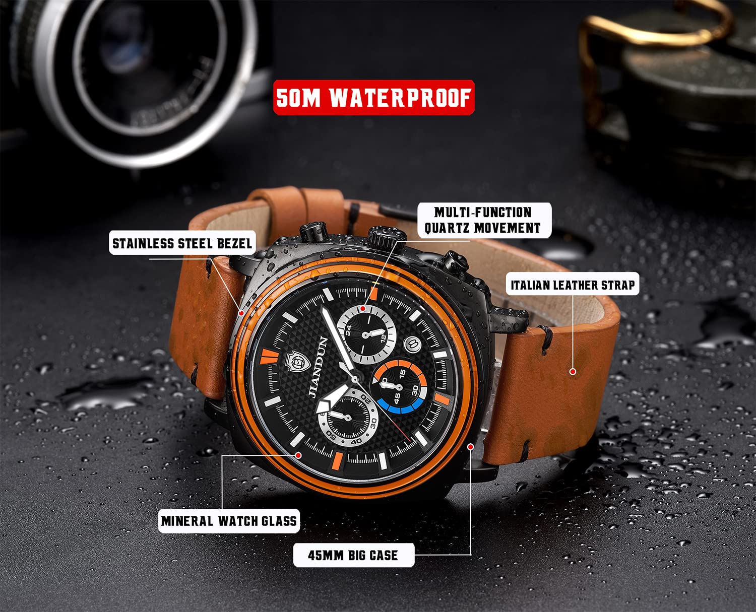 Amazon.com: JIANDUN Minimalist Men Watch: Multifunctional