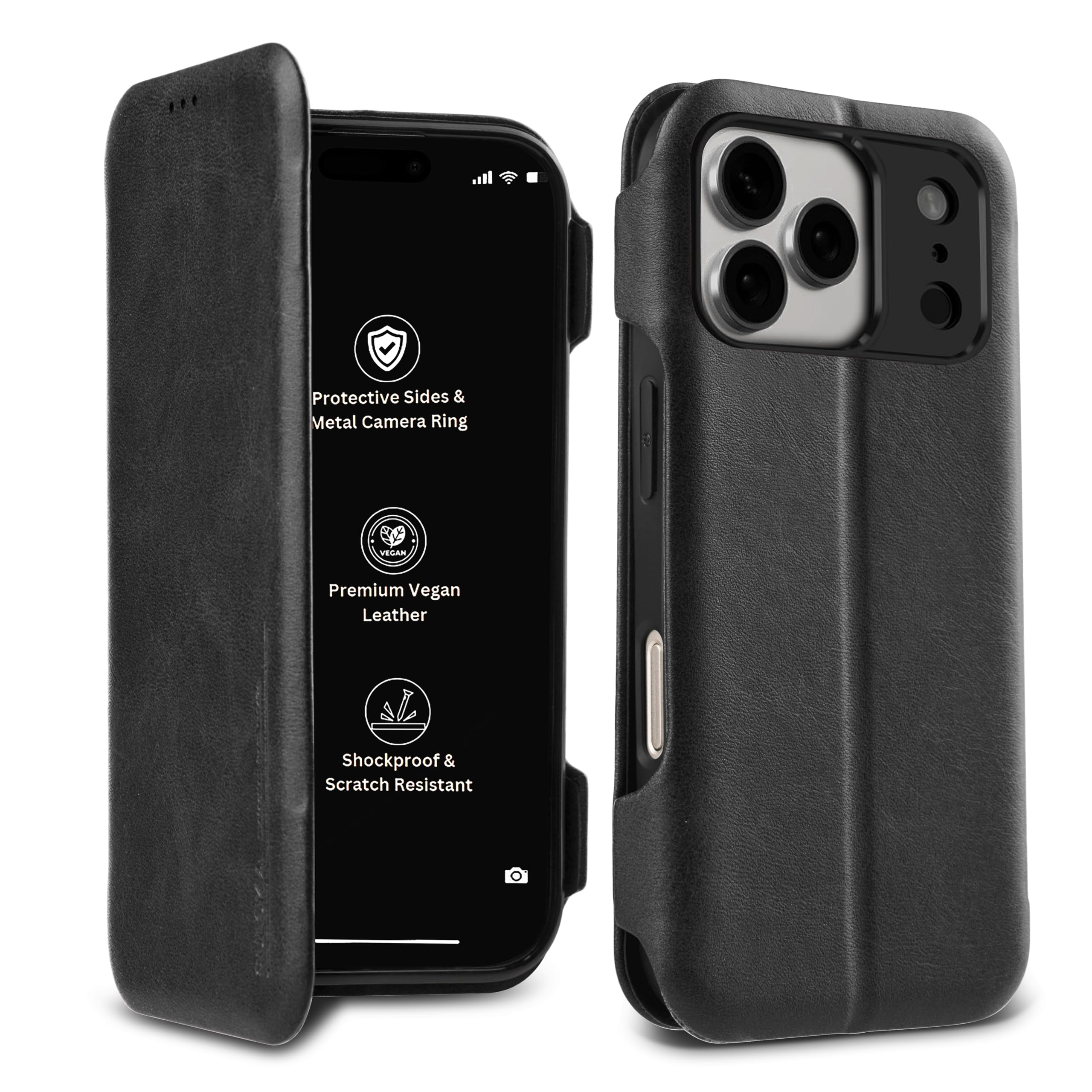 PULOKA Premium PU Leather Flip Cover Compatible with Apple iPhone