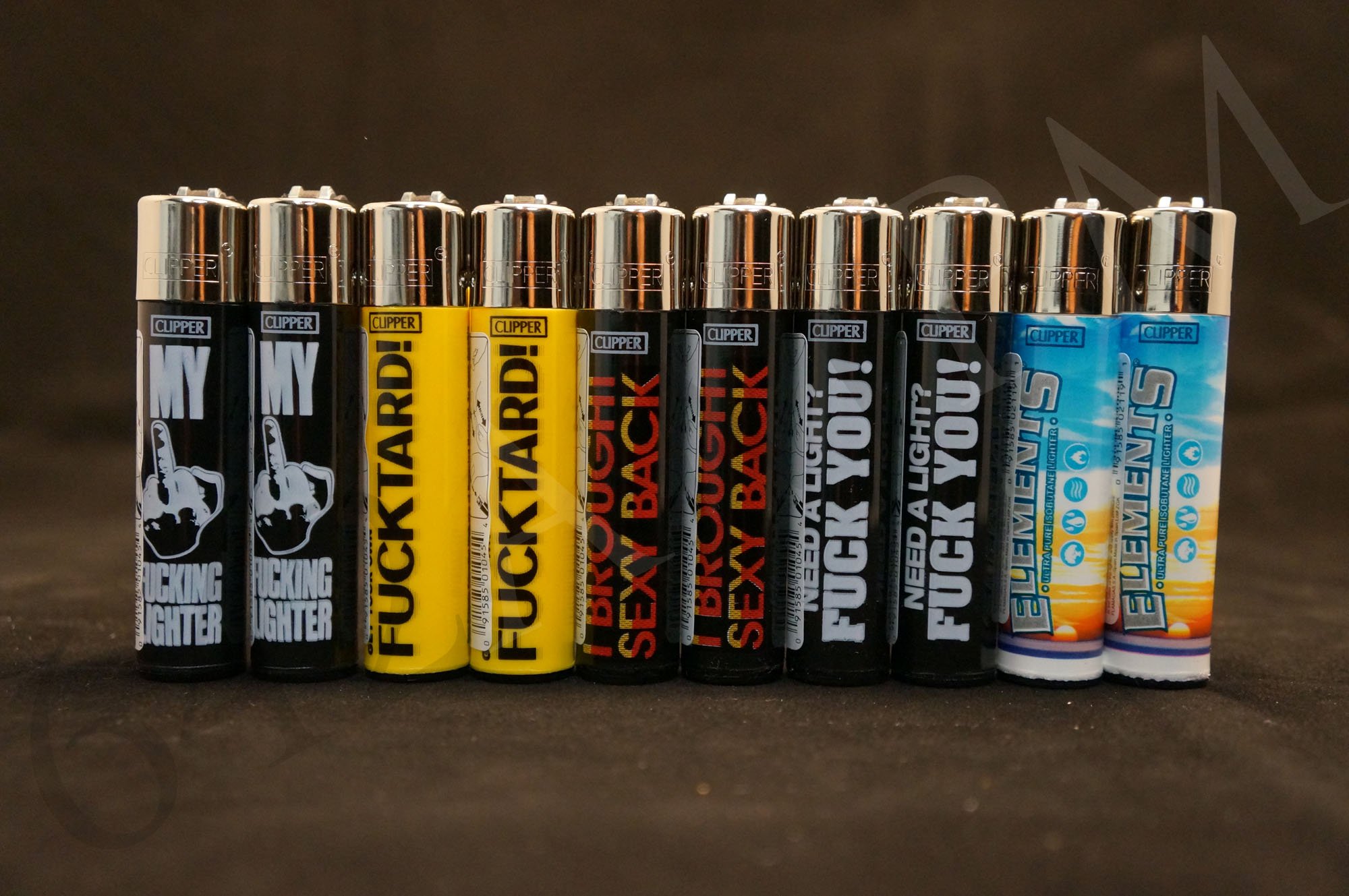 Buy 10 New Refillable Original Clipper Lighters 8 Funny Sayings & 2