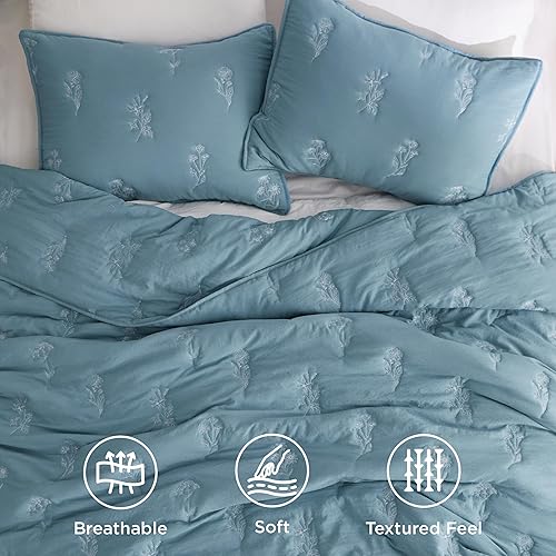Vista 24 de Bedsure - Juego de colcha tamaño individual extralargo, ultrasónico suave, diseño de trébol, colcha ligera para todas las estaciones