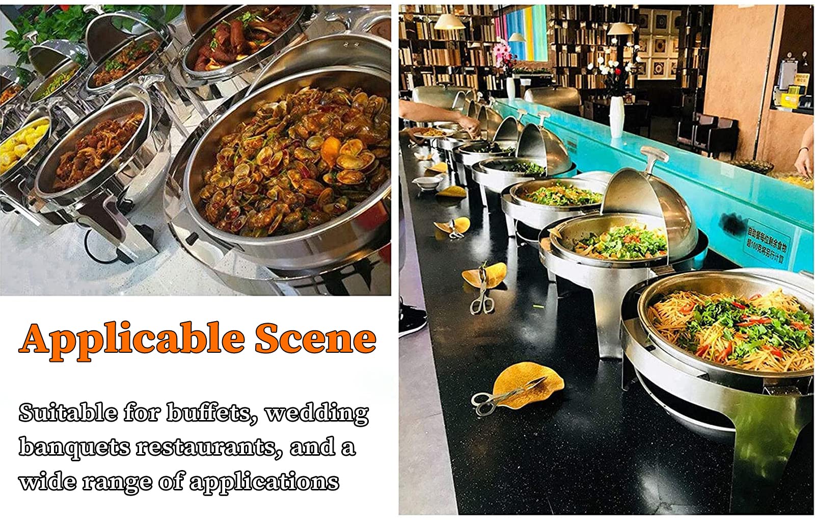 6L Calentador Chafing Dish De Buffet para Alimentos Calientes, Chafing Dish En Acero Inoxidable para Bufés Y Banquetes - Calefacción De Electricidad Y Alcohol, Fácil De Limpiar