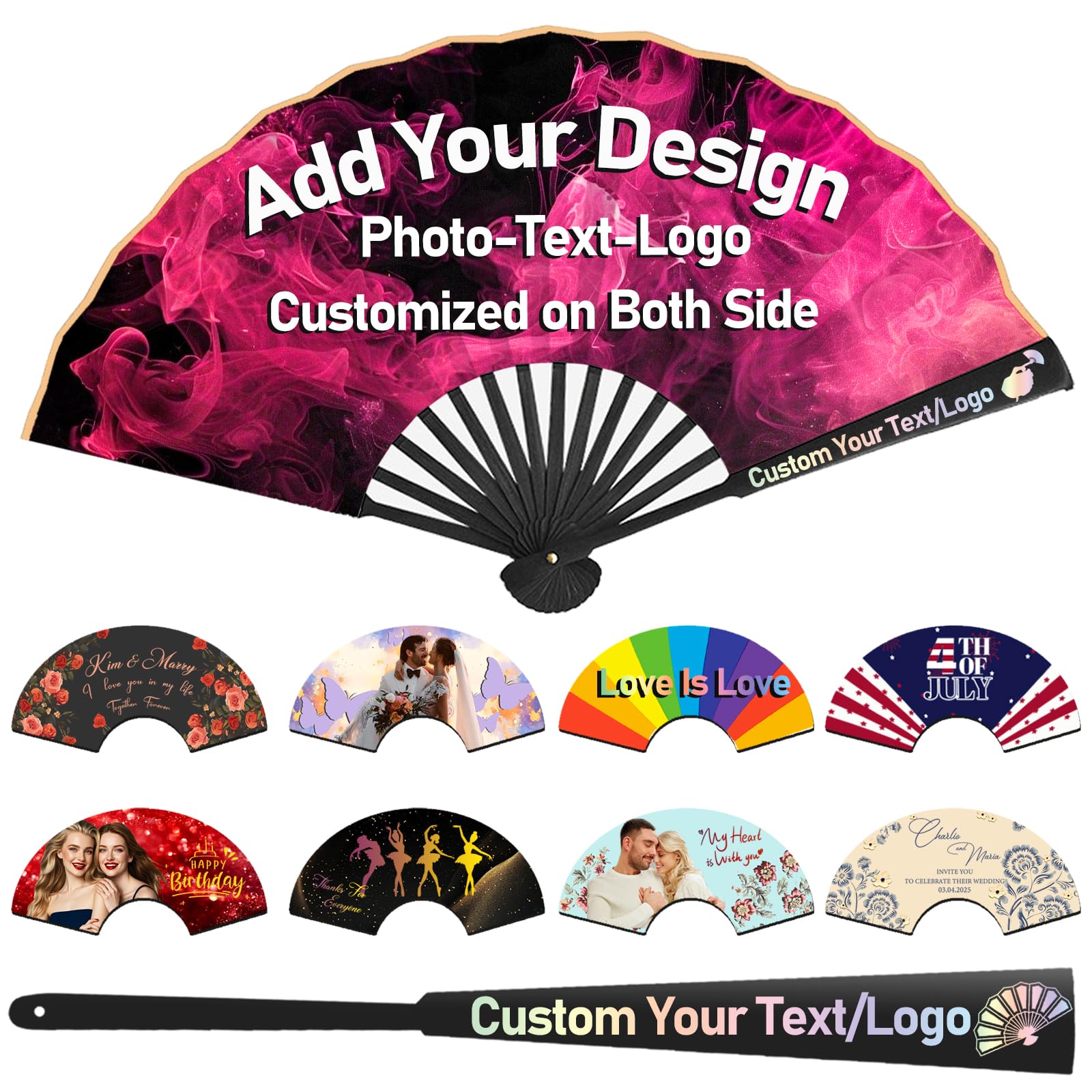 Personalized Fans for Line Dancing,Custom Boots On The Ground Hand Fan,Line Dance Popping Fan with Photo/Text
