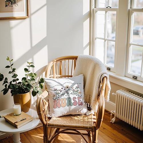 Miniatura 4 de Fundas de almohada decorativas para enfermeras registradas de 18 x 18 pulgadas, fundas de almohada de regalo de agradecimiento para enfermeras,