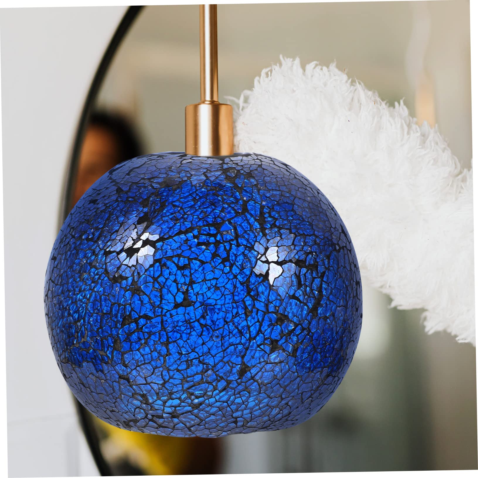 DOITOOL Retro Globe Lampshade 5.91X5.91X5.31 Inch Stained Glass Lamp Shade Cover for Wall Light E26 E27 and Desk Lamp Vintage Indoor Lighting - Image 2
