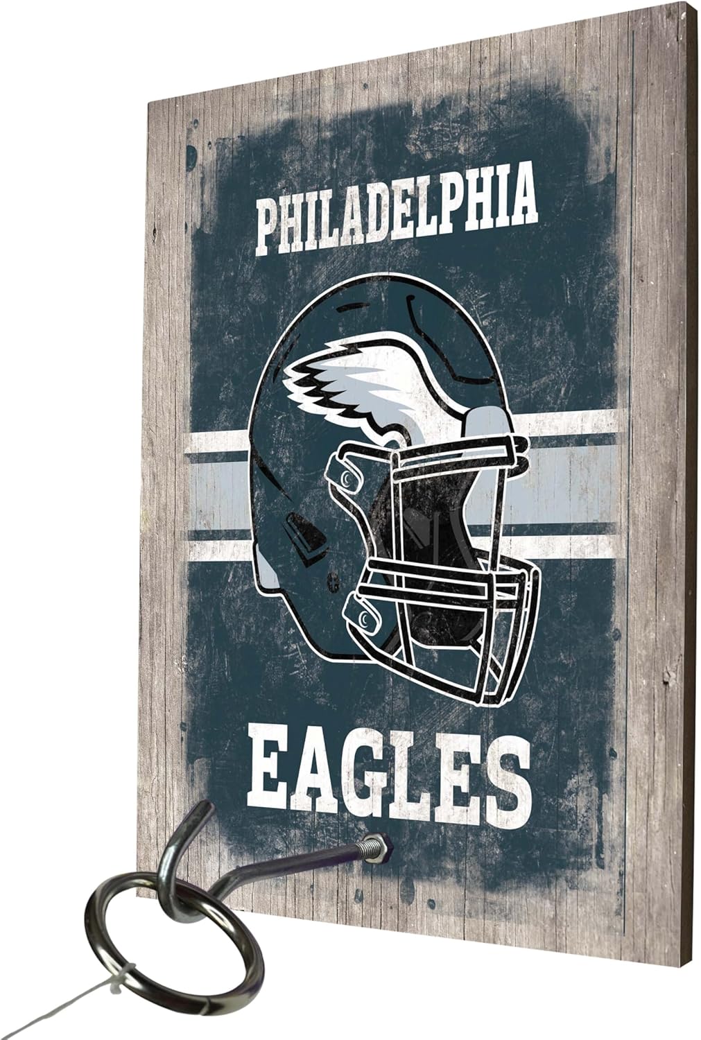 FANMATS 63448 NFL - Philadelphia Eagles Hook and Ring Game | Green | 11"x8"x0.25" | Primary Helmet with Team Name
