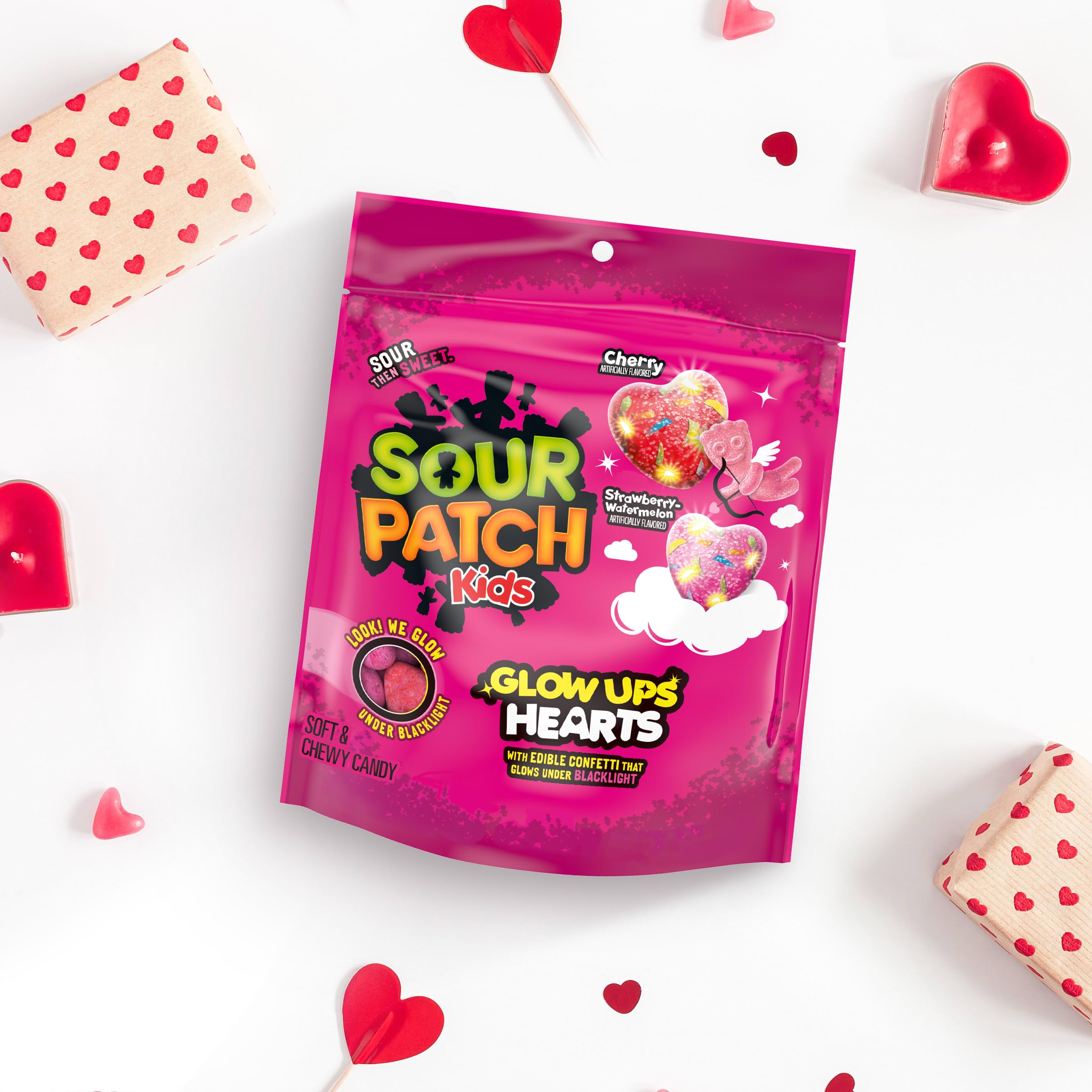 Amazon.com: SOUR PATCH KIDS Glow Ups Hearts Soft & Chewy