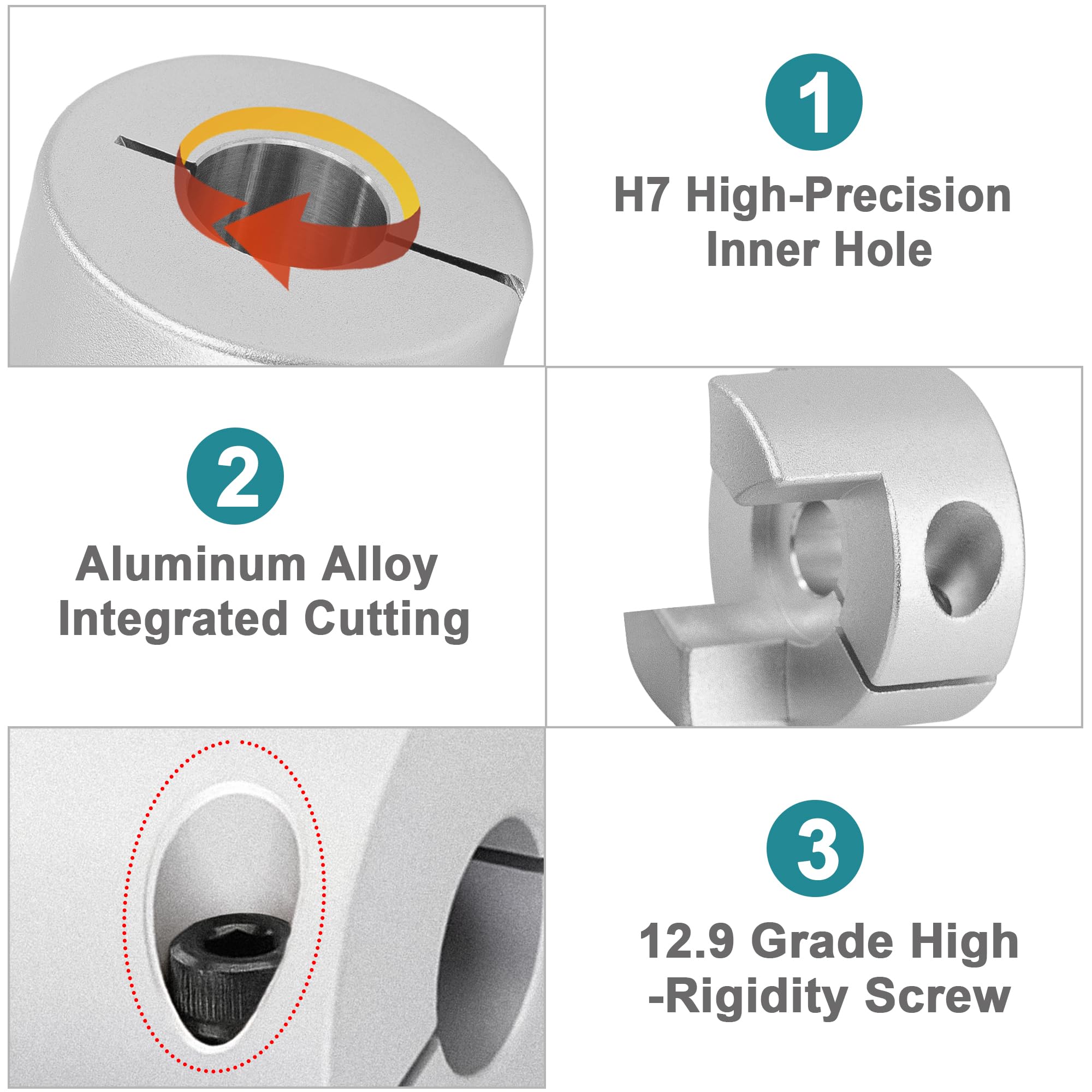 Acoplamiento De Eje De Ciruela 12 mm a 14 mm, Acoplador Flexible Ciruela de Aluminio, para Servo Escalonado Motor servo Paso A Paso Cnc, D40 L49