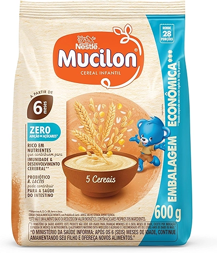 Cereal Infantil Mucilon® 5 Cereais Zero 600g