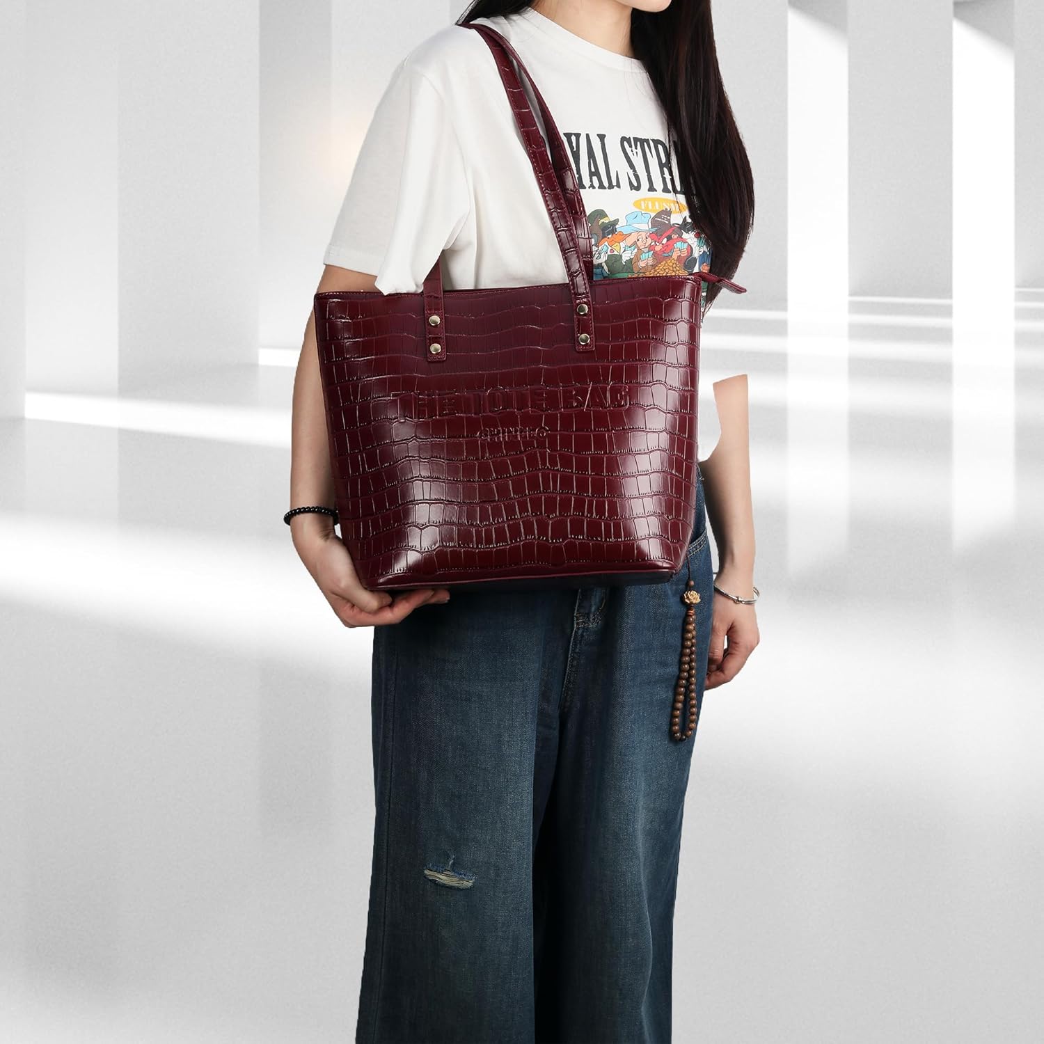 Tote Bag for Women, Medium Top Handle Handbags Purse - Image 2