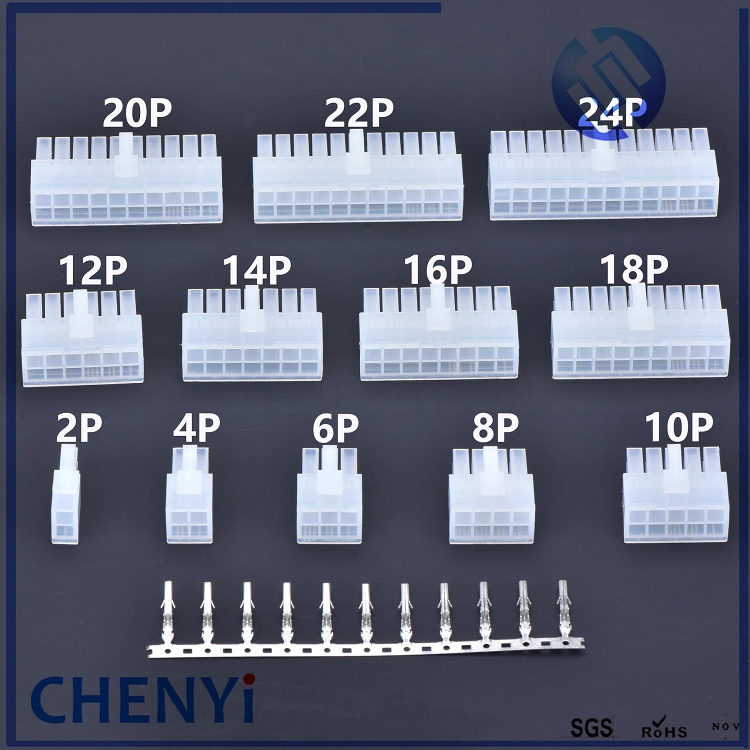 Automotive electronic wire connector plug 5557 kits 2P 4P 6P 8P 10P 12P 14P 16P 18P 20P 22P 24P 4.2mm female Electrical Socket - (Color: 2-24R Full sets, Package: 5pcs With terminal)