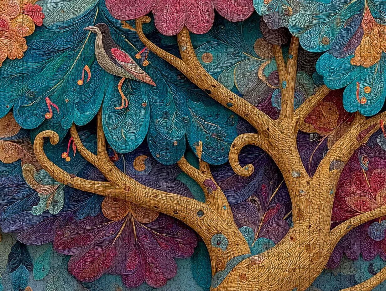Drzewo Puzzle Drewno, Muzyka Puzzle 4000 Sztuk Dla Dorosłych Z Compact Box 141x87cm, Trudne Puzzle Puzzle, Kreatywne Gry Logiczne dla Mężczyzn Kobiety Nastolatki, Prezenty dla Dziewczyn, D-9436