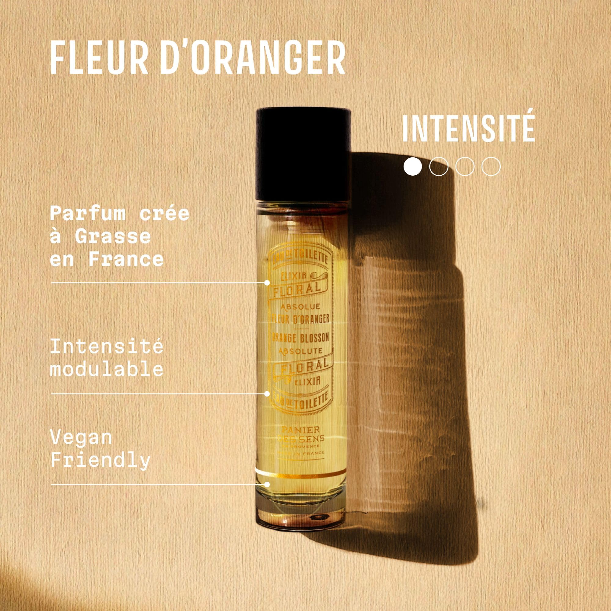 Eau de Toilette Fleur d’Oranger 50ml - Parfum Fleur d’Oranger Femme Floral, Doux et Lumineux - Notes de Mandarine & Vanille - Fabriqué en Provence - Panier des Sens