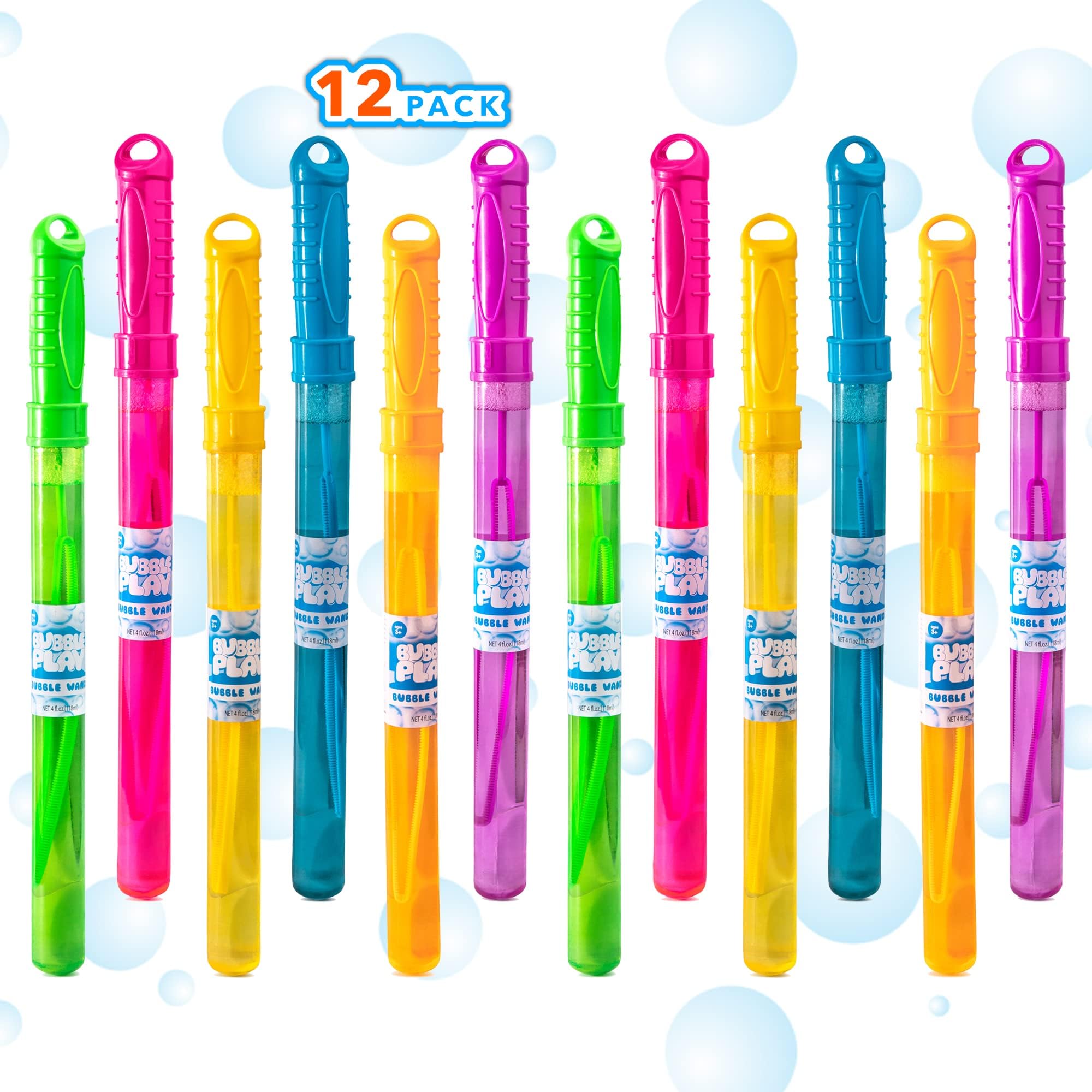 Giant Bubble Wands for Kids, 12 Pack - 14", Super Value Party Favors and Summer Toys Fun