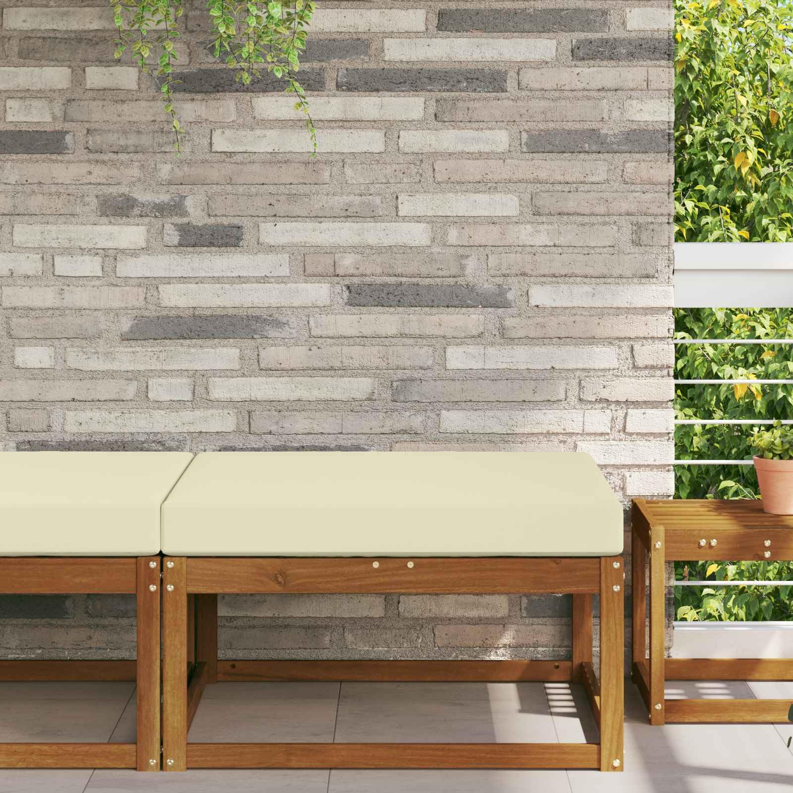 Kremowa poduszka na sofę 80 x 80 x 8 cm | Odporna na rozdarcie i blaknięcie wyściółka z pianki do ogrodu i tarasu