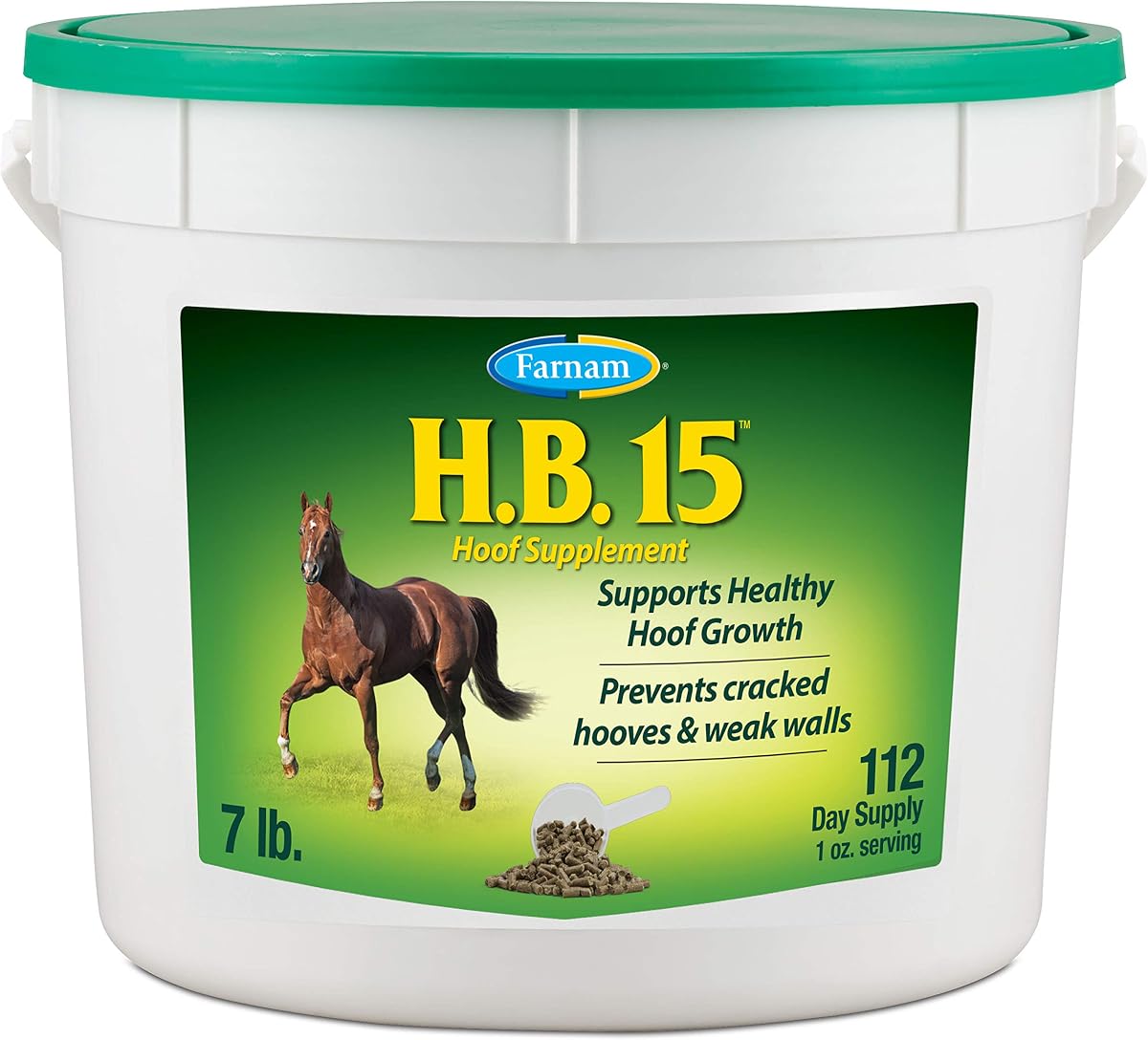 Farnam HB 15 Hoof Supplement, Supports Healthy hoof Growth, 112 Day Supply
