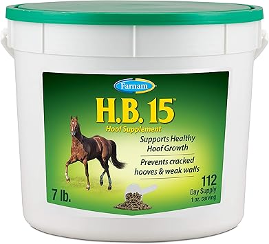 Farnam HB 15 Hoof Supplement, Supports healthy hoof growth 7 pound, 112 Day Supply