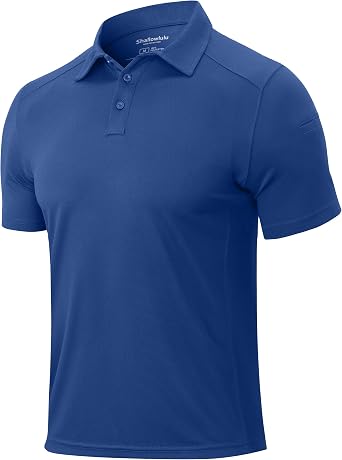 Mens Polo Shirts Quick Dry Performance Tactical Shirt Collared Golf Shirts Short Sleeve Casual Work Polos