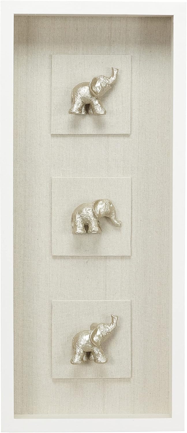 Deco 79 Shadow Box, 12" L x 3" W x 28" H, Silver