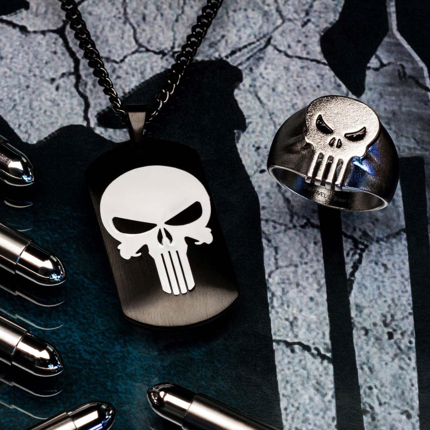 Marvel Comics Unisex Punisher Skull Stainless Steel Ring - Image 4