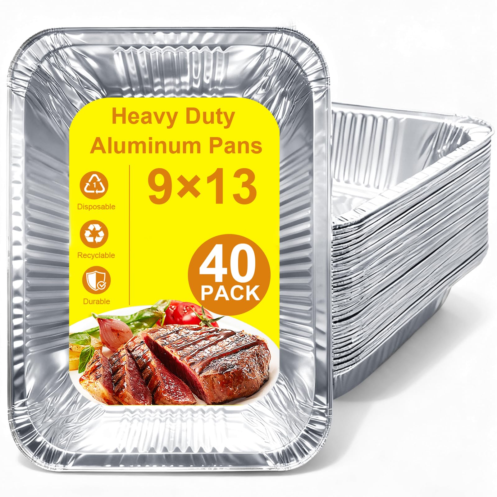 Whaleme 40 Pack Foil Pan