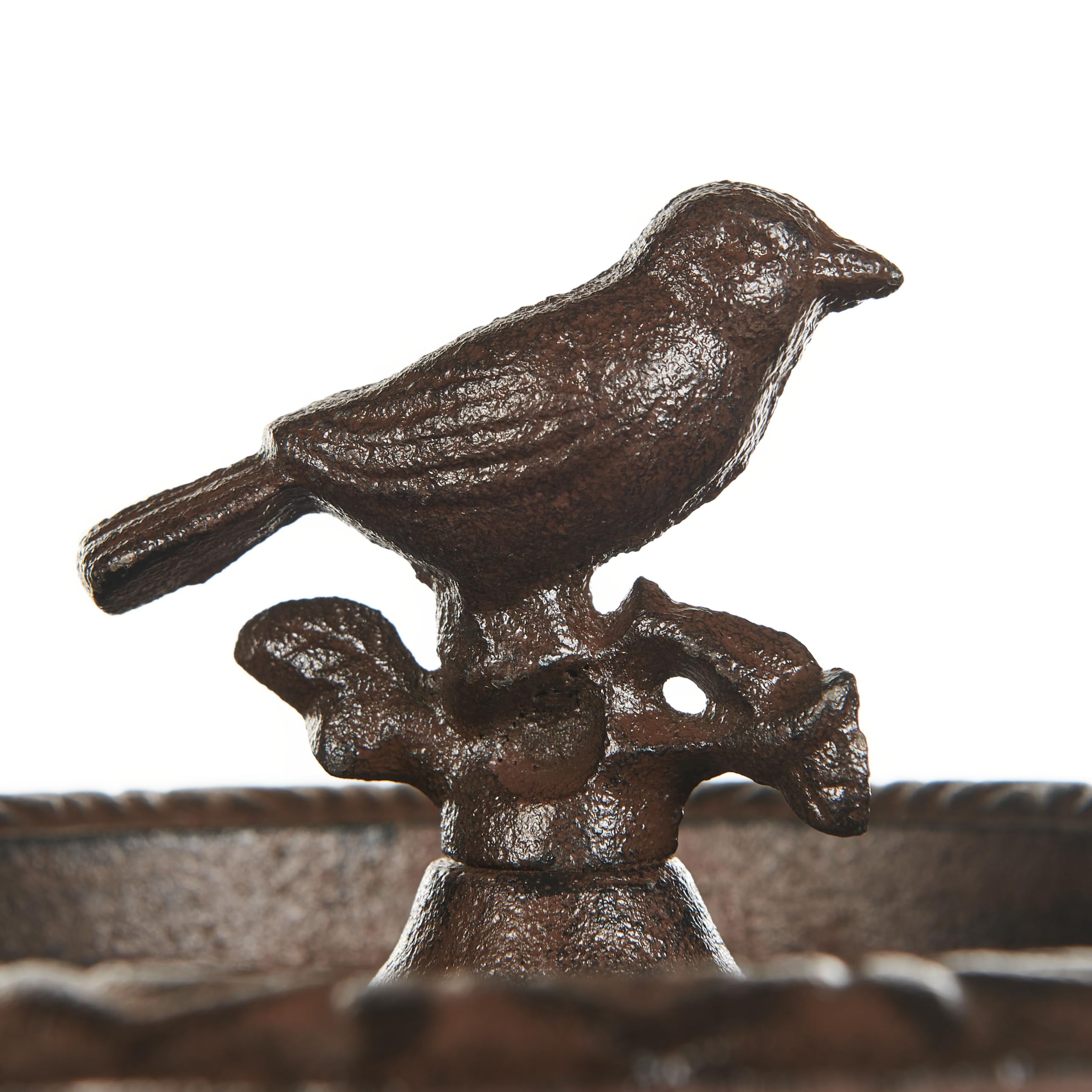 Bebedero para pájaros de jardín para exterior pileta de hierro antiguo decorativo marrón Swallow