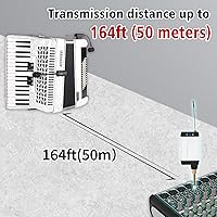Vista 5 de Micrófono inalámbrico de acordeón con 2 transmisores Q2/AT-5A Pastilla de acordeón de piano con micrófono de cuello de cisne receptor inalámbrico