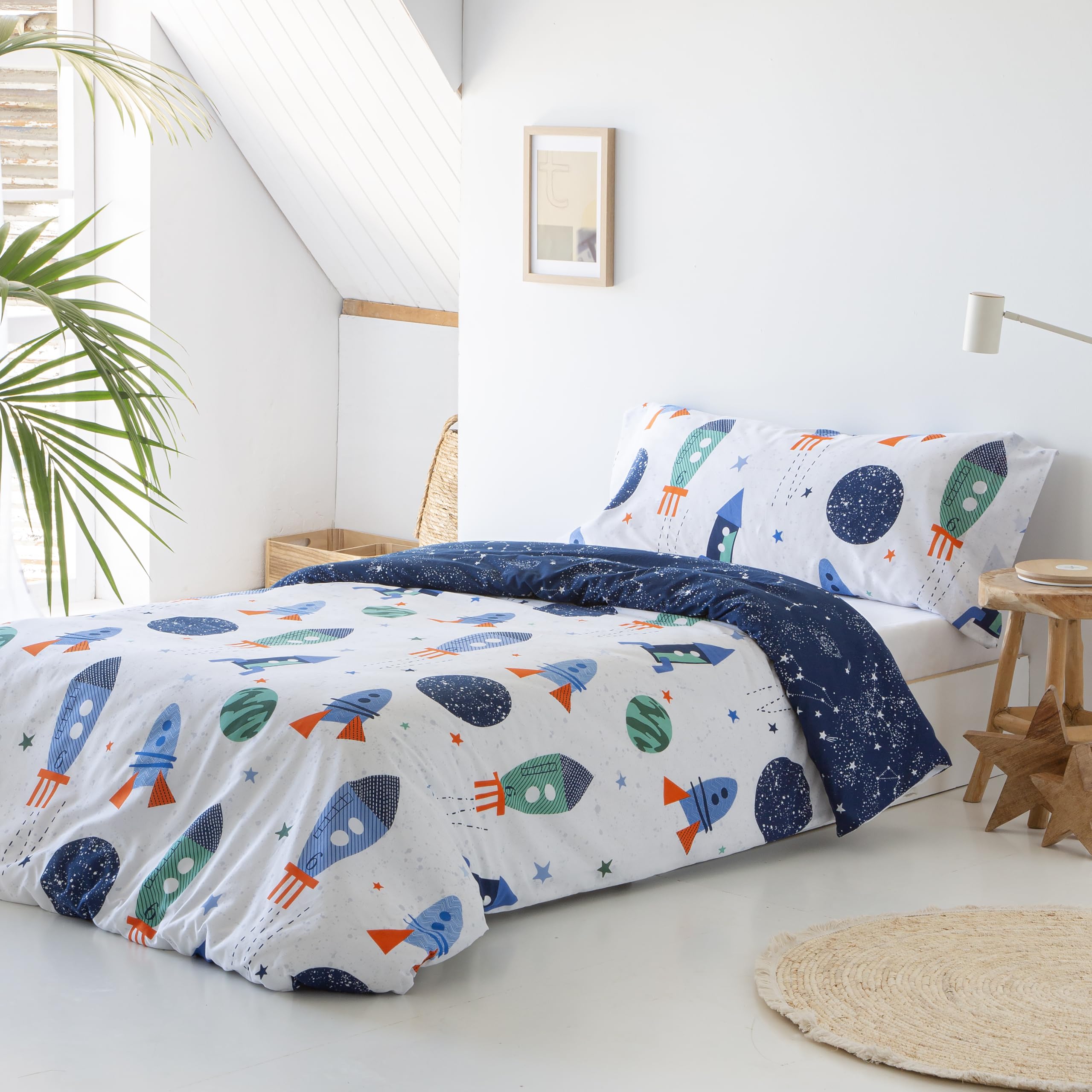 COTTON ARTean Lunitas, Set di Lenzuola per Bambini e Ragazzi, Letto da 105 x 190/200 cm
