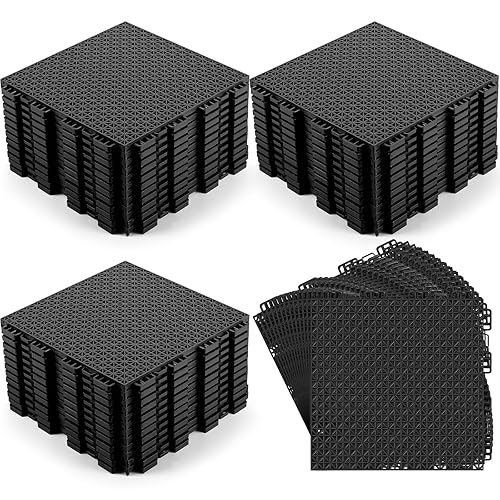 Thyle 50 Pack Drainage Mats Interlocking Rubber Floor Tiles 10"