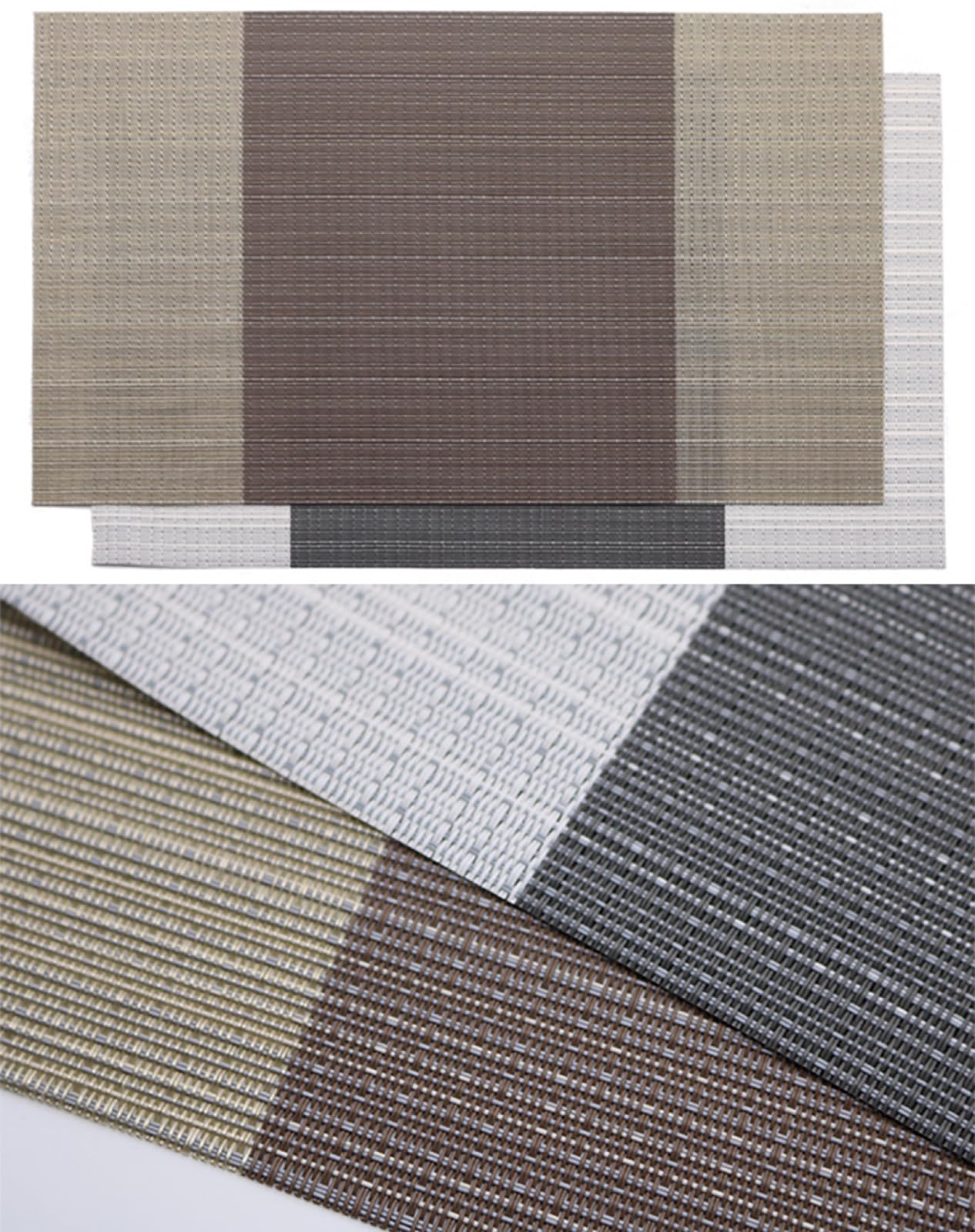 Tovagliette rettangolari Lavabili | Tappetino da caffè e tè Lavabile in PVC | Tovaglietta nordica Moderna Adatta per Decorazioni da Cucina per cene e Feste | 30x45 cm, Grigio, 8 Pezzi (Grigi