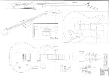 PRS electric guitar plans - full size - actual size