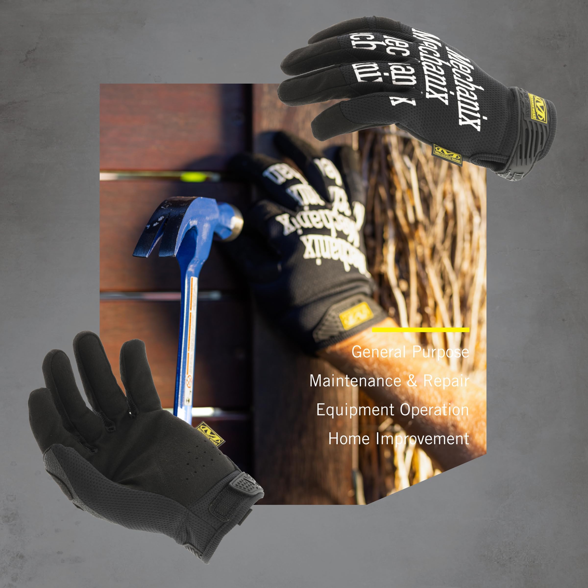 Mechanix Wear - Original Work Guantes (Large, Negro)