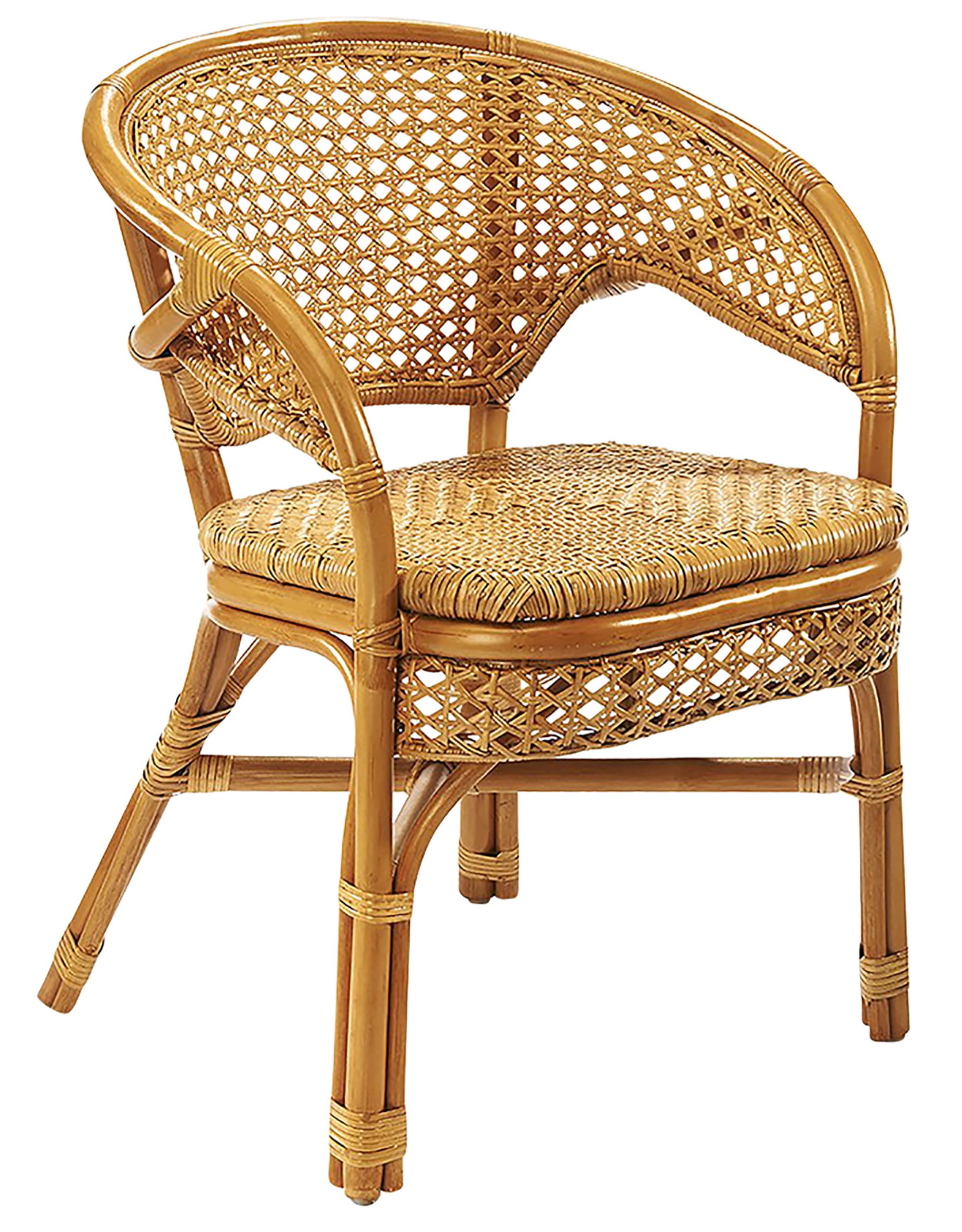 Kobolo Stuhl Rattanstuhl Sessel Rattansessel -Nimes- mit Wiener Geflecht - Natur