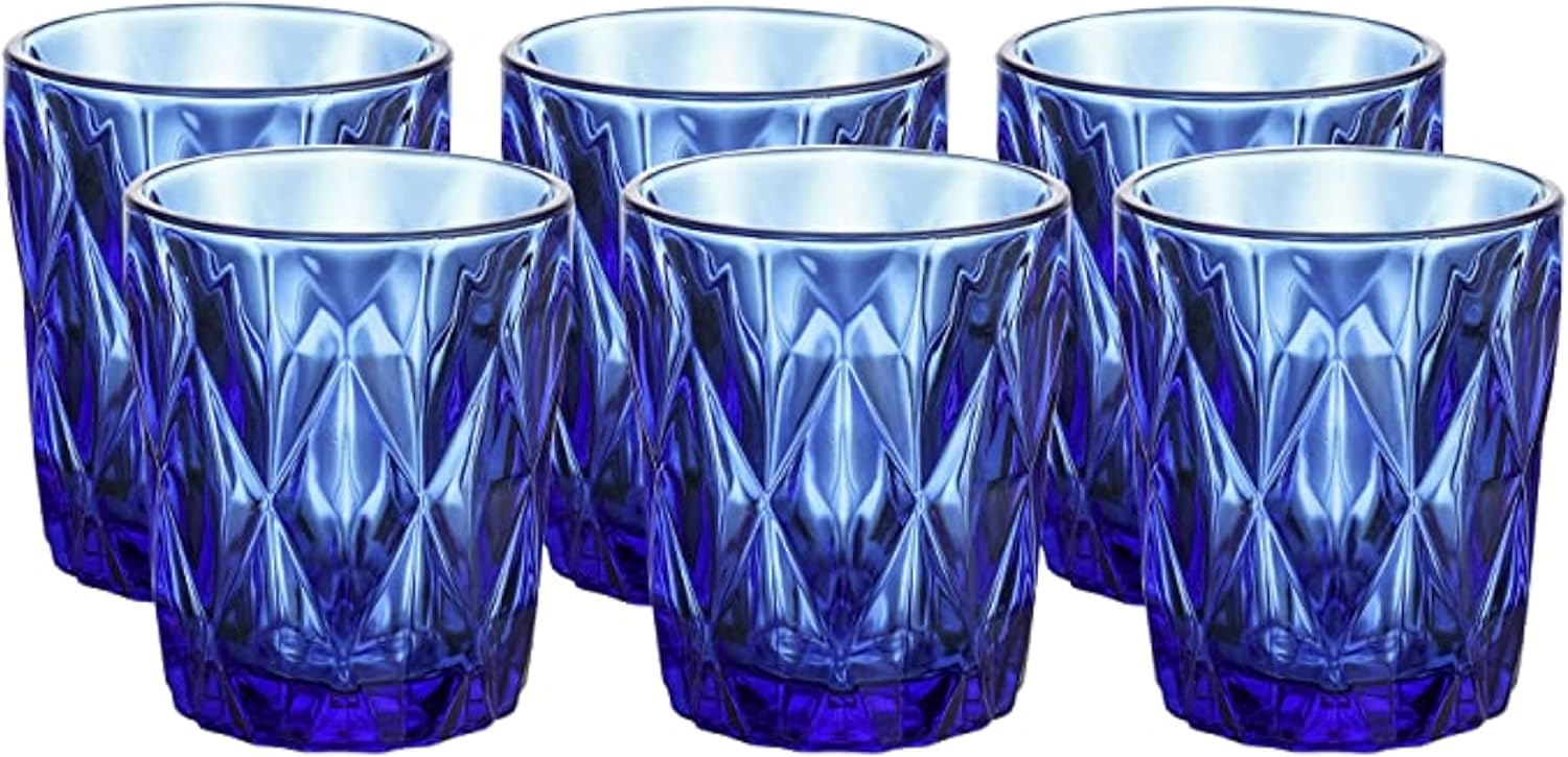 Vintage blue drinking glasses Clearance