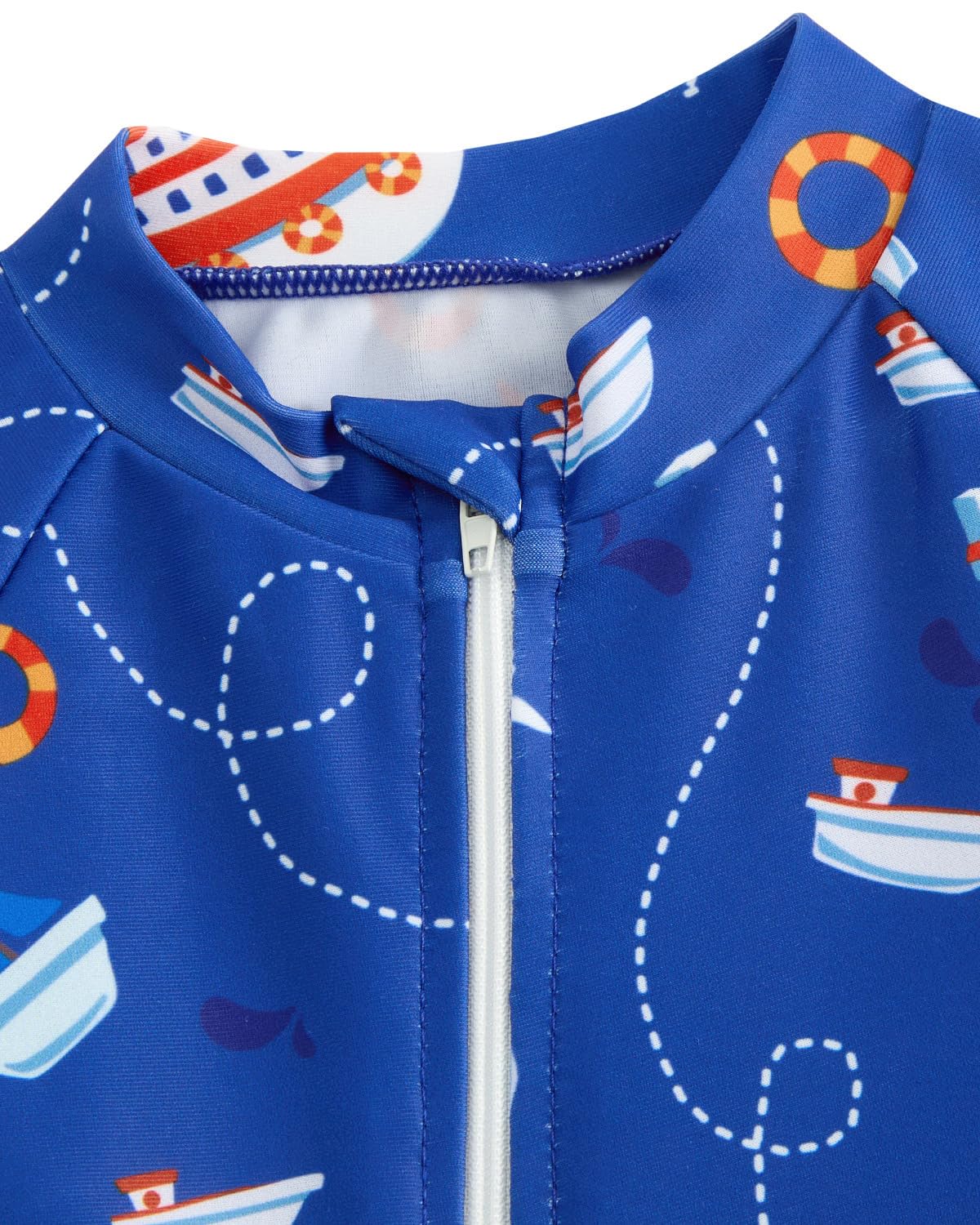 JiAmy Maillot de bain une pièce pour bébé garçon avec chapeau de soleil, manches longues, fermeture éclair, protection solaire, maillot de bain une pièce