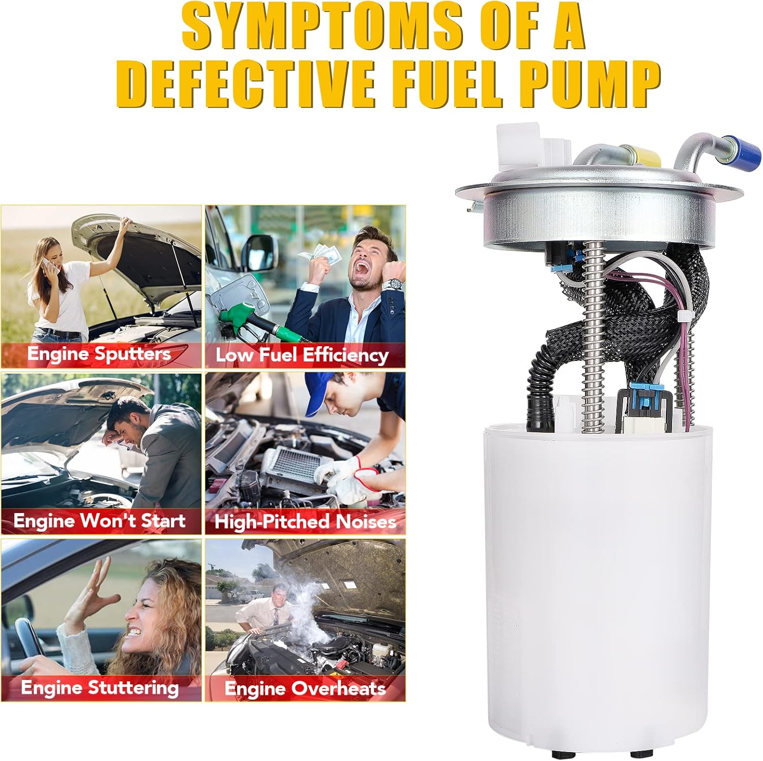 OGATOO Electric Fuel Pump #E3549M Fit for 4.2L 4.3L 5.3L L6 V8 Chevy Trailblazer EXT SSR GMC Envoy XL XUV Jimmy Isuzu Ascender Buick Rainier Oldsmobile Bravada 2002 2003 2004 2005