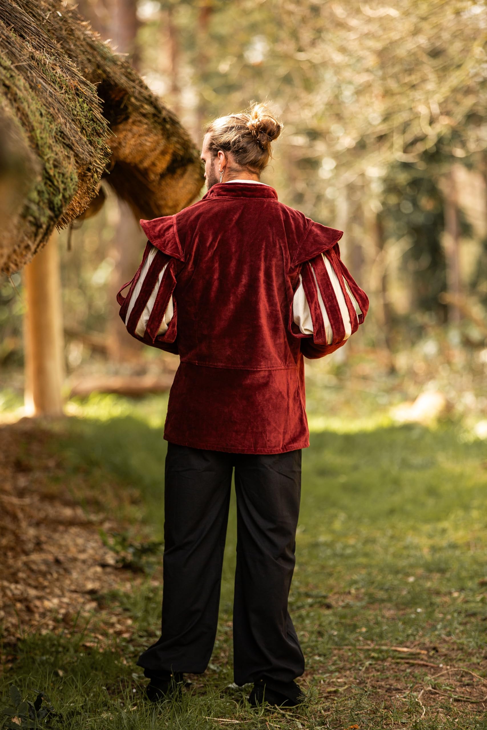 Leonardo Carbone® Veste Brandolf pour homme - Design unique - Parfaite pour les jeux de rôle et les fêtes costumées - Moyen-Âge - Viking - Costume - Vestes pour homme - Coton